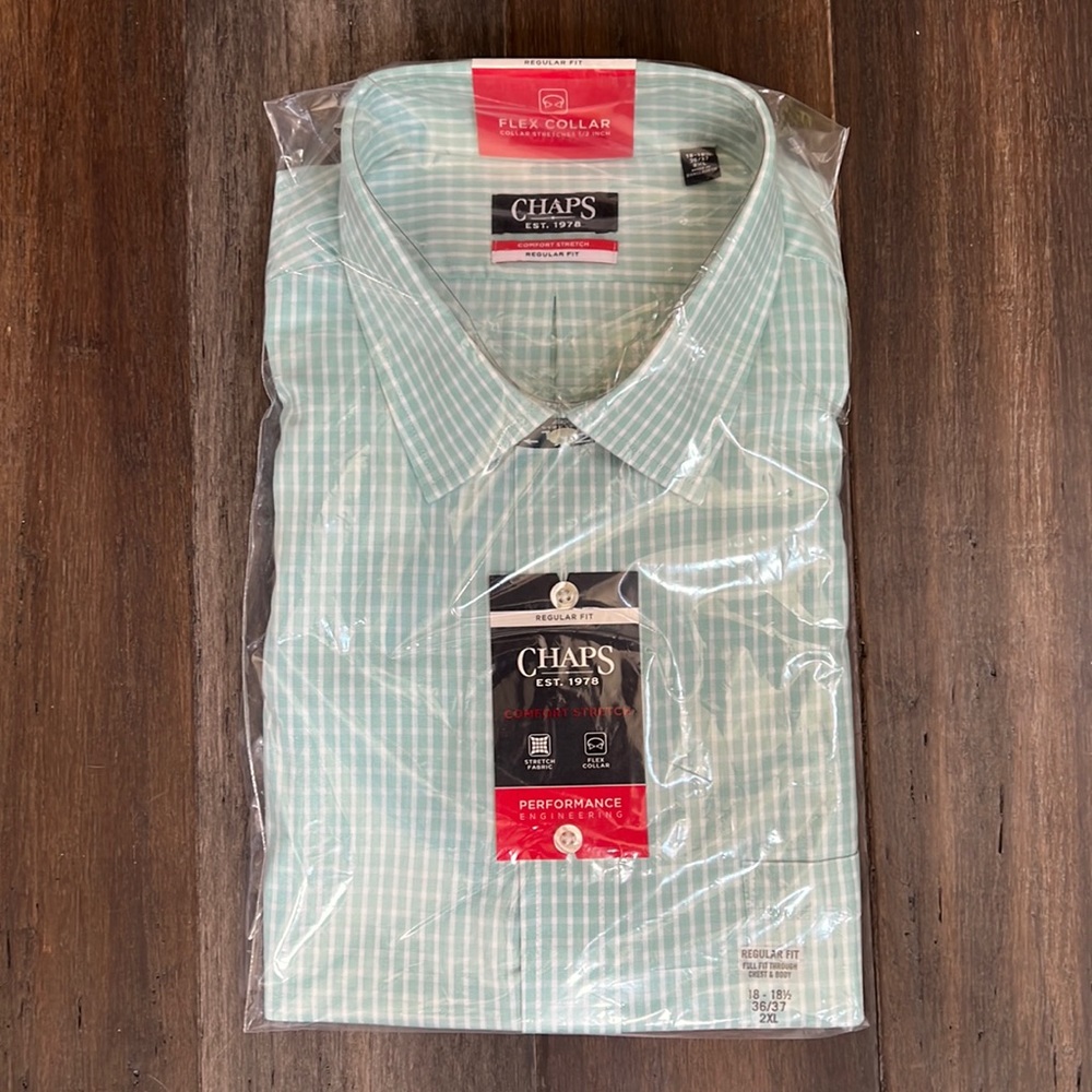 NWT 2XL XXL Chaps mint green dress shirt